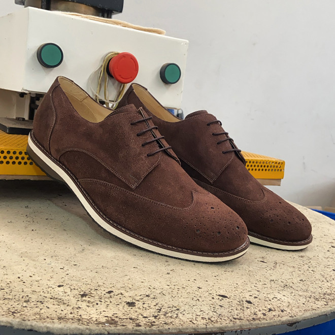 Sapato Masculino Derby Ayala Camurça Café