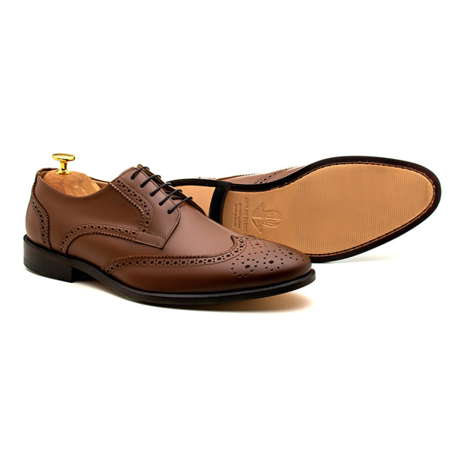 Sapato Social Derby Brogue Barceo Whisky